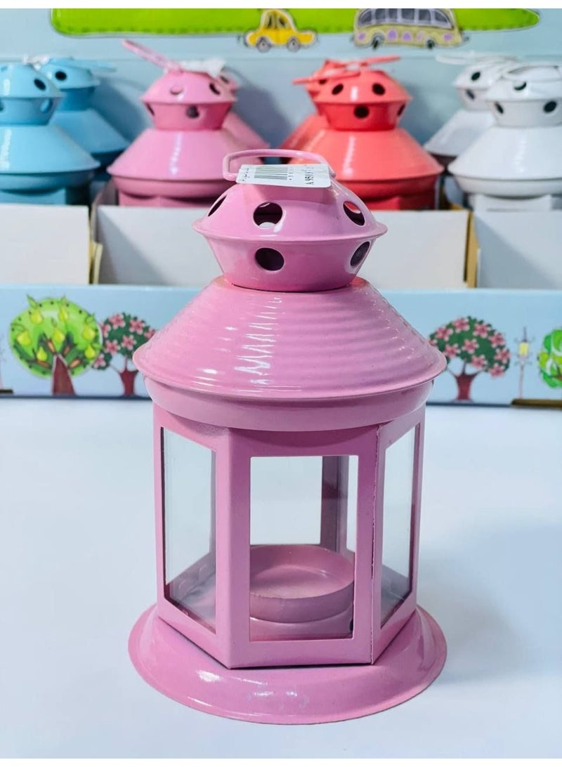 Metal Ramadan lantern. The lantern is made of metal and glass and has a place for a candle. The lantern comes in different colors. Size: 15 cm - Image 5